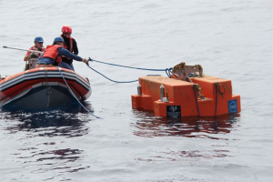 Ocean observing equipment being recovered in the Pacific