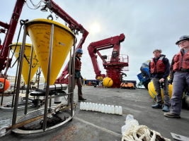 Readying sediment trap for deployment 2