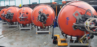 Subsurface Mooring floats ready to go