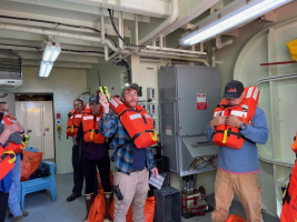 Safety Drill with Life Preservers