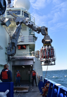 CTD launch during a rare sunny sky