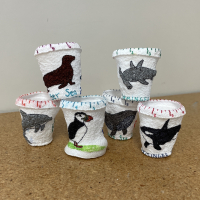 Cups decorated by Jennifer Batryn