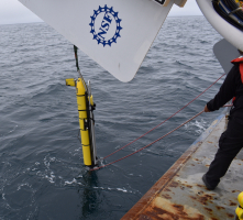Glider being lowered into water