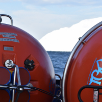 Subsurface floats awaiting deployment