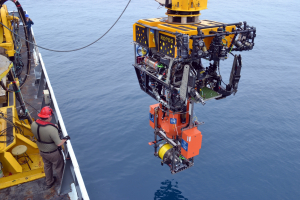 Slope Base Surface Profiler Lowered into the Water