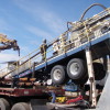 Photo Tour Update: OOI Horizontal Directional Drilling Completed After drilling wrapped up, drill shafts were de-rigged, disconnecting shaft pipe every 30 feet both mechanically and electrically.