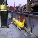 The glider secured to the deck of the R/V Pacific Storm. (Photo Credit: Jack Barth, OSU)
