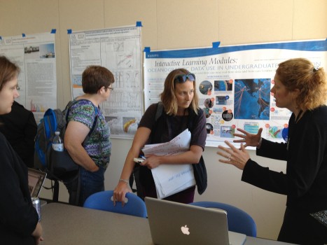 Glenn and McDonnell participate in the workshop Share Fair, demonstrating the EPE data visualization tools. (Photo Credit Scott Glenn)