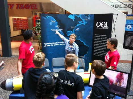 The OOI Team engages students at a STEM Career Fair. (Photo Credit: Mike Crowley)