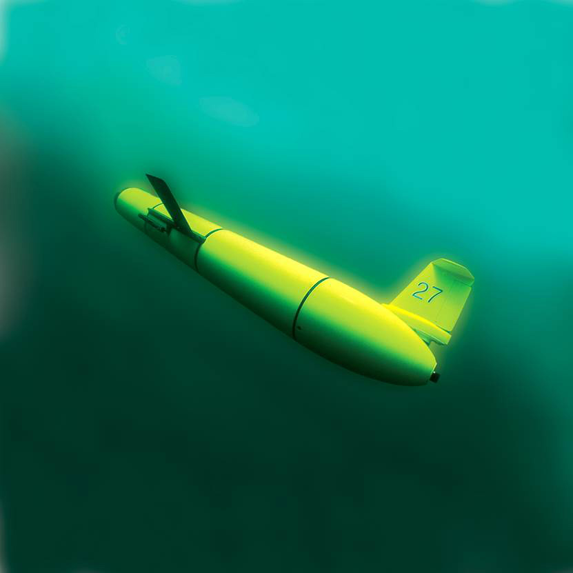 Slocum Glider (RU 27) deployed off the coast of New Jersey. (Photo Credit: Mike Crowley, Rutgers University)
