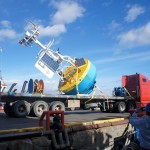 Global Southern Ocean Surface Buoy sits on truck ready for loading on R/V Atlantis in Punta Arenas, Chile before the Southern Ocean Array deployment cruise. (Credit: Bob Weller, Woods Hole Oceanographic Institution)