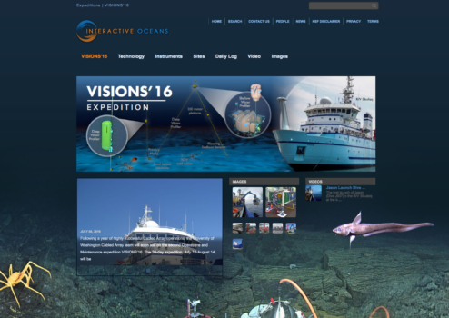 The VISIONS'16 website features daily cruise logs, videos and an image gallery.