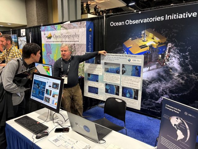 Jim Edson, OOI's Principal Investigator at booth at AGU