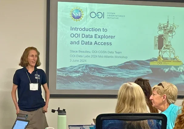 Dr. Beaulieu presents on the NSF OOI data at the Wilmington Workshop.